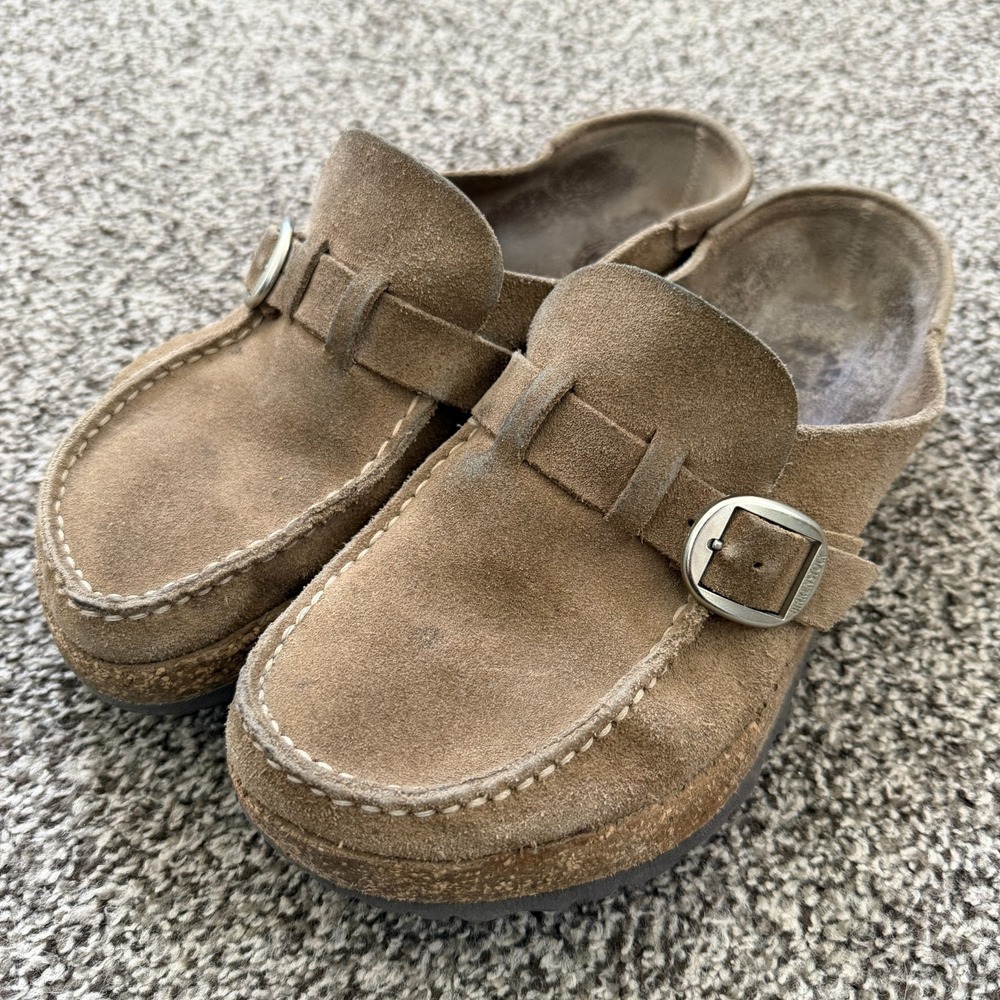 Birkenstock Women's BUCKLEY Cognac Leather Clogs Mocs 39 /US 8